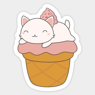 Kawaii Cute Ice Cream Cone T-Shirt Sticker